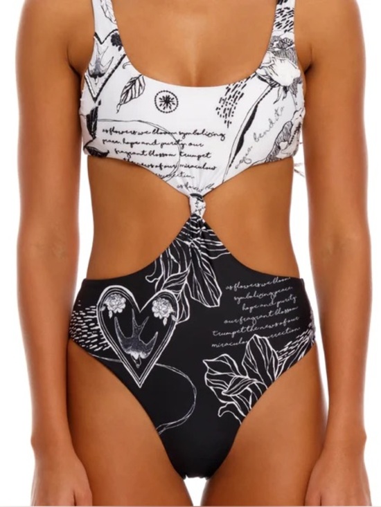 Agua Bendita Other - Agua Bendita Black and Cream Printed Two-Piece Bikini